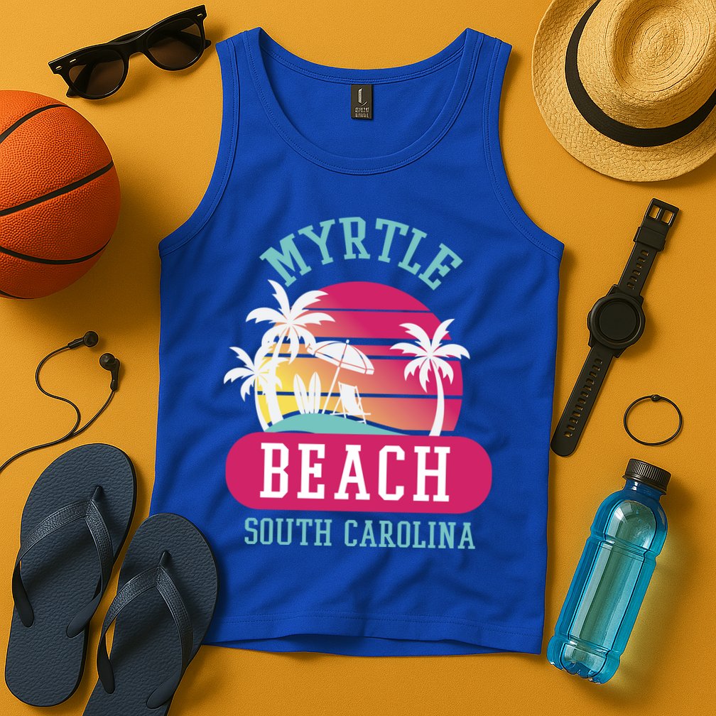 Retro Cool Myrtle Beach Sc Beaches Gift Tank Top