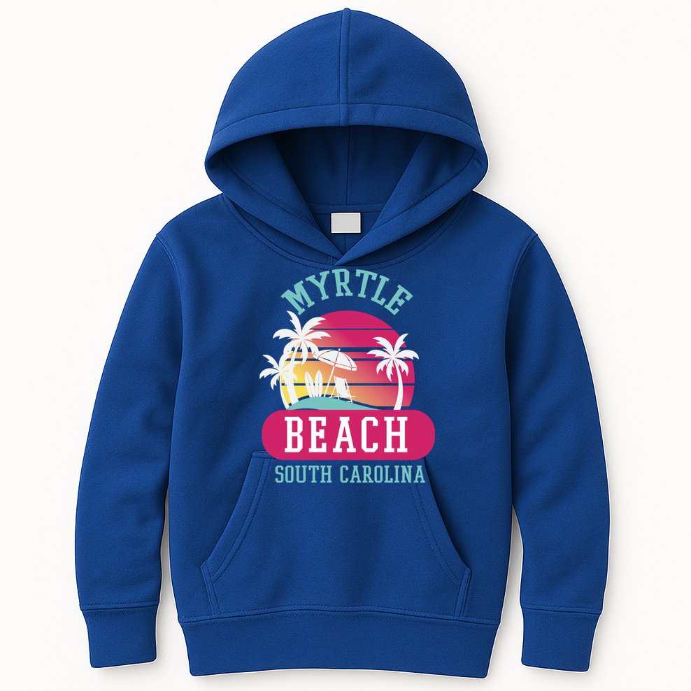 Retro Cool Myrtle Beach Sc Beaches Gift Kids Hoodie