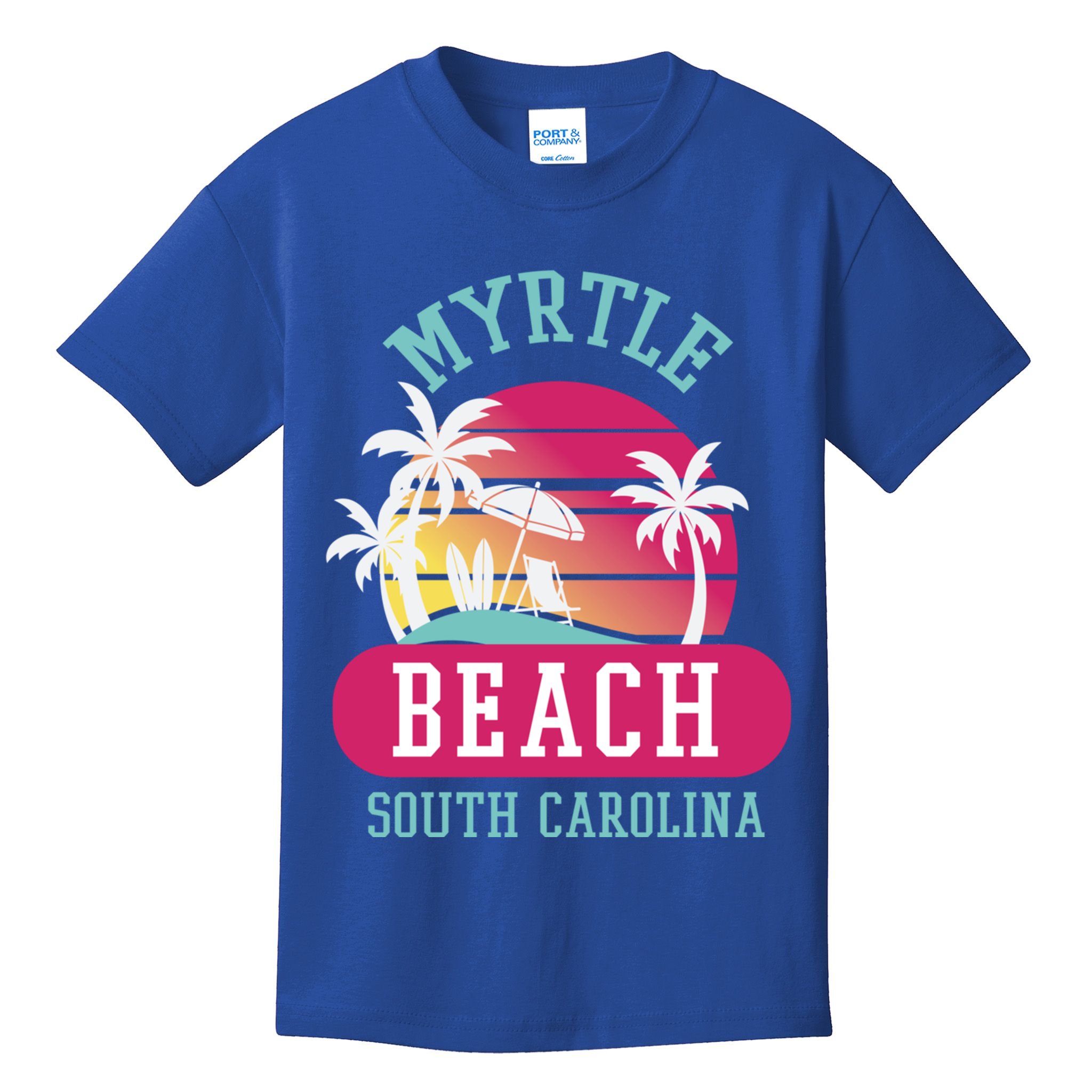 Retro Cool Myrtle Beach Sc Beaches Gift Kids T-Shirt