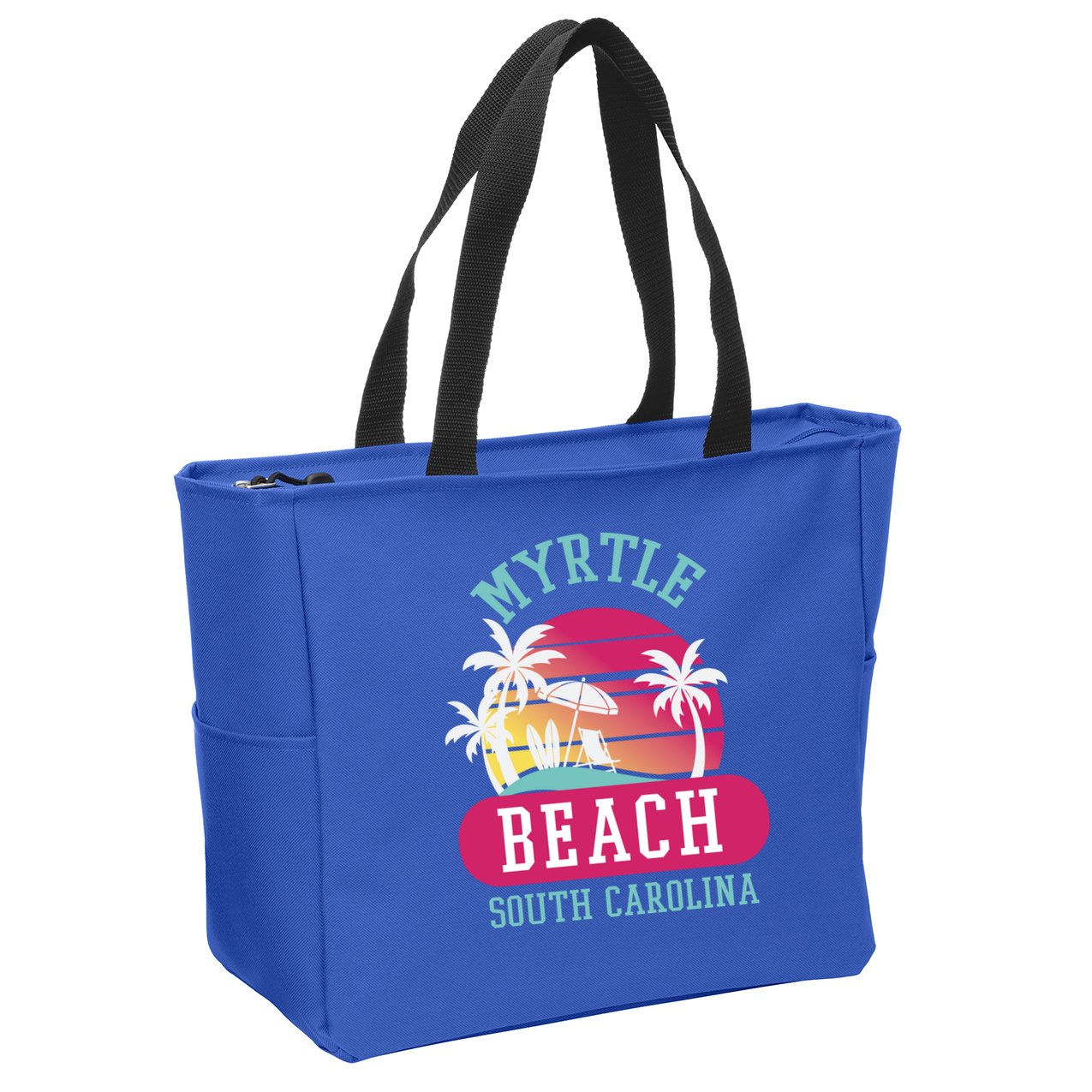 Retro Cool Myrtle Beach Sc Beaches Gift Zip Tote Bag