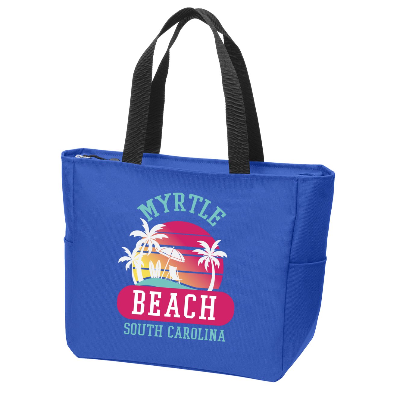 Retro Cool Myrtle Beach Sc Beaches Gift Zip Tote Bag