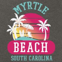 Retro Cool Myrtle Beach Sc Beaches Gift Cotton Canvas Backpack