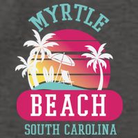 Retro Cool Myrtle Beach Sc Beaches Gift Vector Backpack