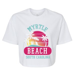 Retro Cool Myrtle Beach Sc Beaches Gift Bella+Canvas Jersey Crop Tee