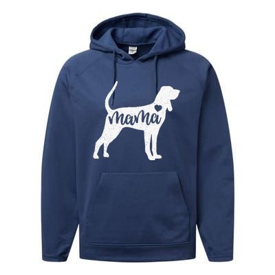 Redbone Coonhound Mama Mom Dog Cute Mothers Day Gift Performance Fleece Hoodie