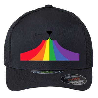 Rainbow Cat Mouth Flexfit Unipanel Trucker Cap