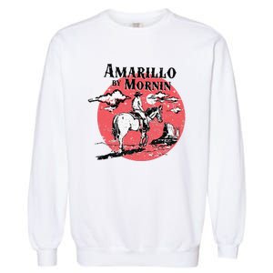 Retro Country Music Amarillo By Morning Western Cow Gift Garment-Dyed Sweatshirt