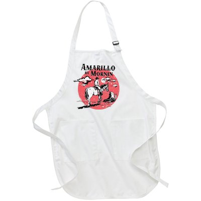 Retro Country Music Amarillo By Morning Western Cow Gift Full-Length Apron With Pockets