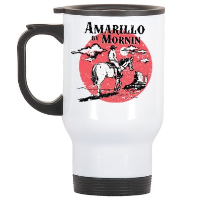 Retro Country Music Amarillo By Morning Western Cow Gift Stainless Steel Travel Mug