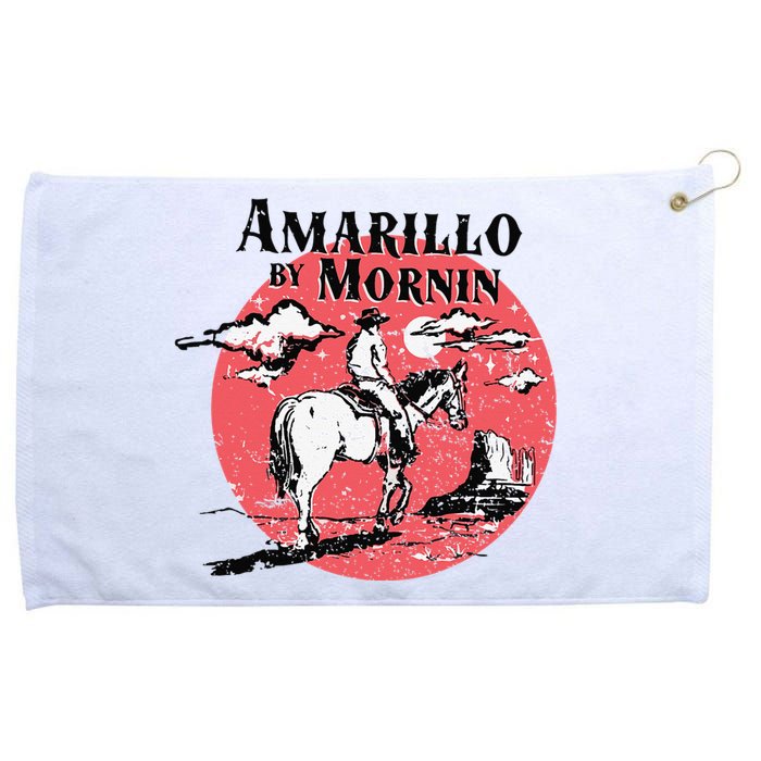 Retro Country Music Amarillo By Morning Western Cow Gift Grommeted Golf Towel