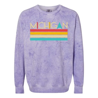 Retro Colors Michigan Colorblast Crewneck Sweatshirt