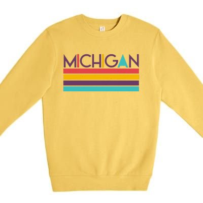 Retro Colors Michigan Premium Crewneck Sweatshirt