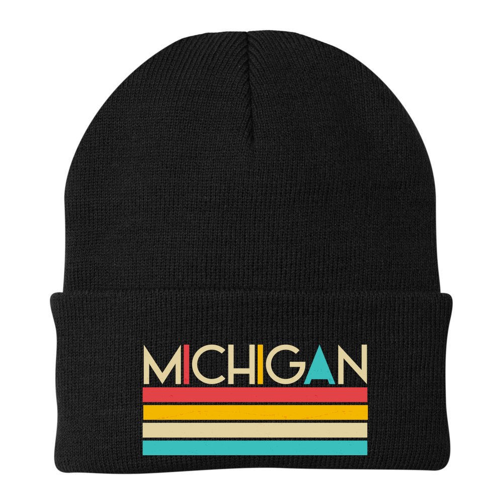 Retro Colors Michigan Beanie