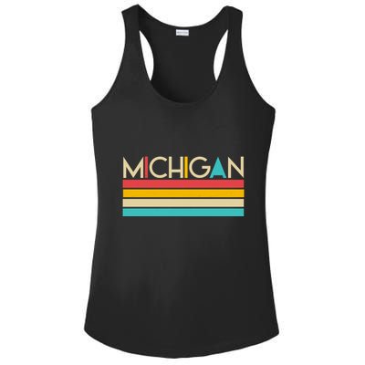 Retro Colors Michigan Ladies PosiCharge Competitor Racerback Tank