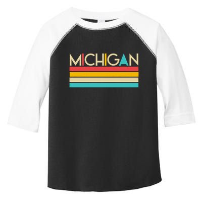 Retro Colors Michigan Toddler Fine Jersey T-Shirt