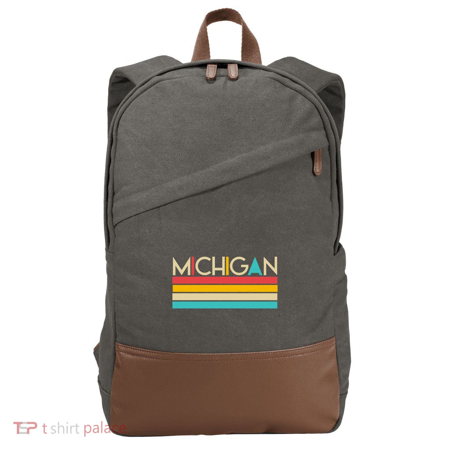 Retro Colors Michigan Cotton Canvas Backpack