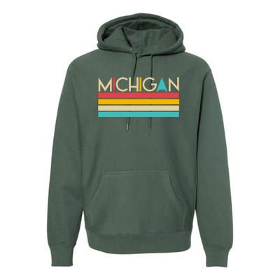 Retro Colors Michigan Premium Hoodie