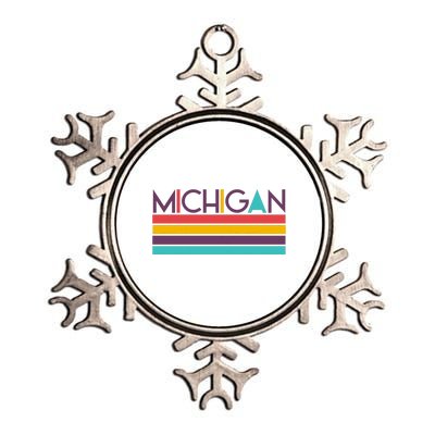 Retro Colors Michigan Metallic Star Ornament