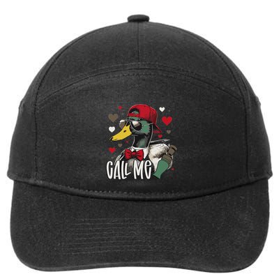 Retro Call Me Valentines Duck Hunting Lover Women 7-Panel Snapback Hat