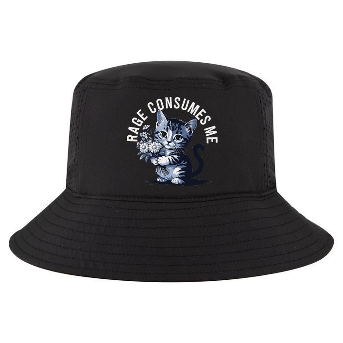 Rage Consumes Me Funny Cat Meme Cool Comfort Performance Bucket Hat