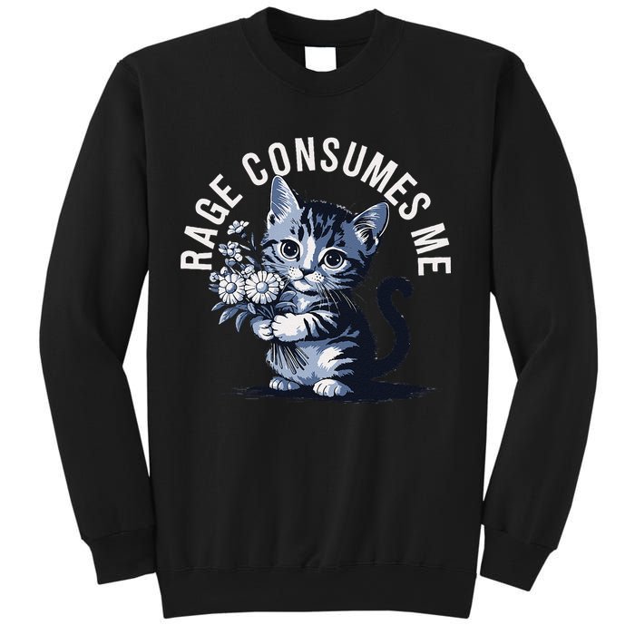 Rage Consumes Me Funny Cat Meme Sweatshirt