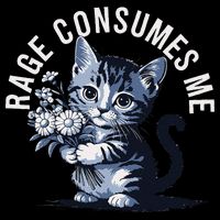 Rage Consumes Me Funny Cat Meme Bucket Hat