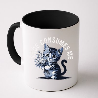 Rage Consumes Me Funny Cat Meme Mug