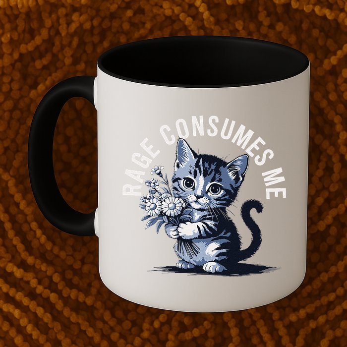 Rage Consumes Me Funny Cat Meme Mug