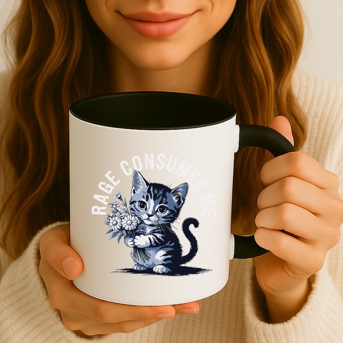 Rage Consumes Me Funny Cat Meme Mug