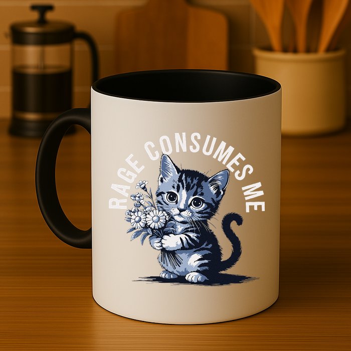 Rage Consumes Me Funny Cat Meme Mug