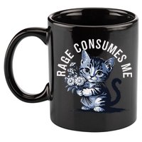 Rage Consumes Me Funny Cat Meme 11oz C Handle Ceramic Mug
