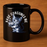 Rage Consumes Me Funny Cat Meme 11oz C Handle Ceramic Mug
