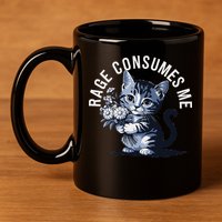 Rage Consumes Me Funny Cat Meme 11oz C Handle Ceramic Mug