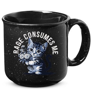 Rage Consumes Me Funny Cat Meme 15oz Campfire Ceramic Mug