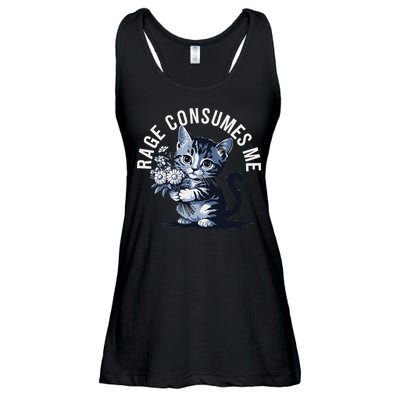 Rage Consumes Me Funny Cat Meme Ladies Essential Flowy Tank