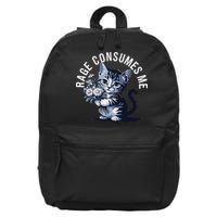 Rage Consumes Me Funny Cat Meme 16 in Basic Backpack