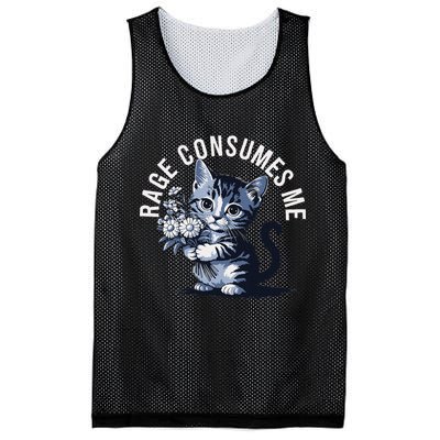 Rage Consumes Me Funny Cat Meme Mesh Reversible Basketball Jersey Tank