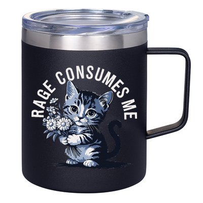 Rage Consumes Me Funny Cat Meme 12oz Stainless Steel Coffee Mug