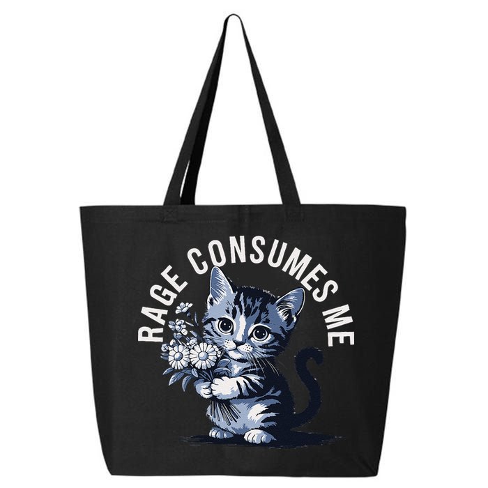 Rage Consumes Me Funny Cat Meme 25L Jumbo Tote