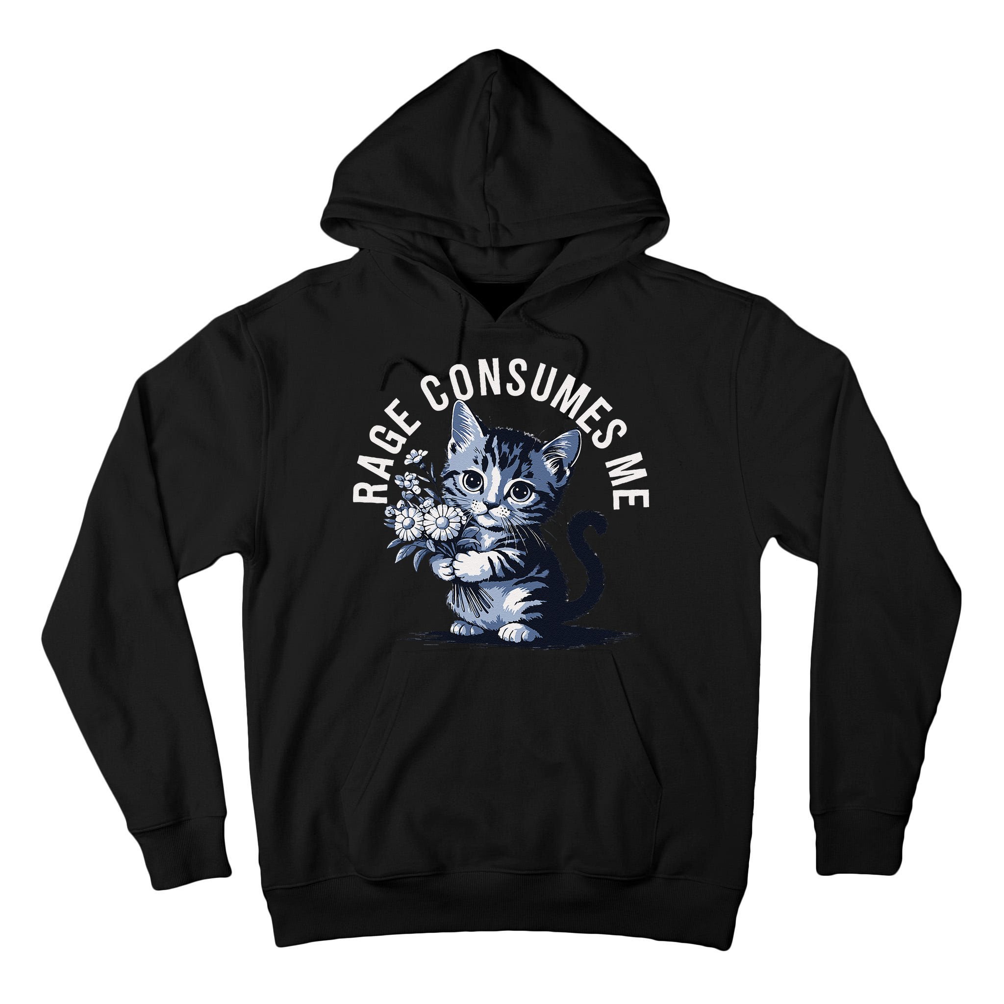 Rage Consumes Me Funny Cat Meme Tall Hoodie