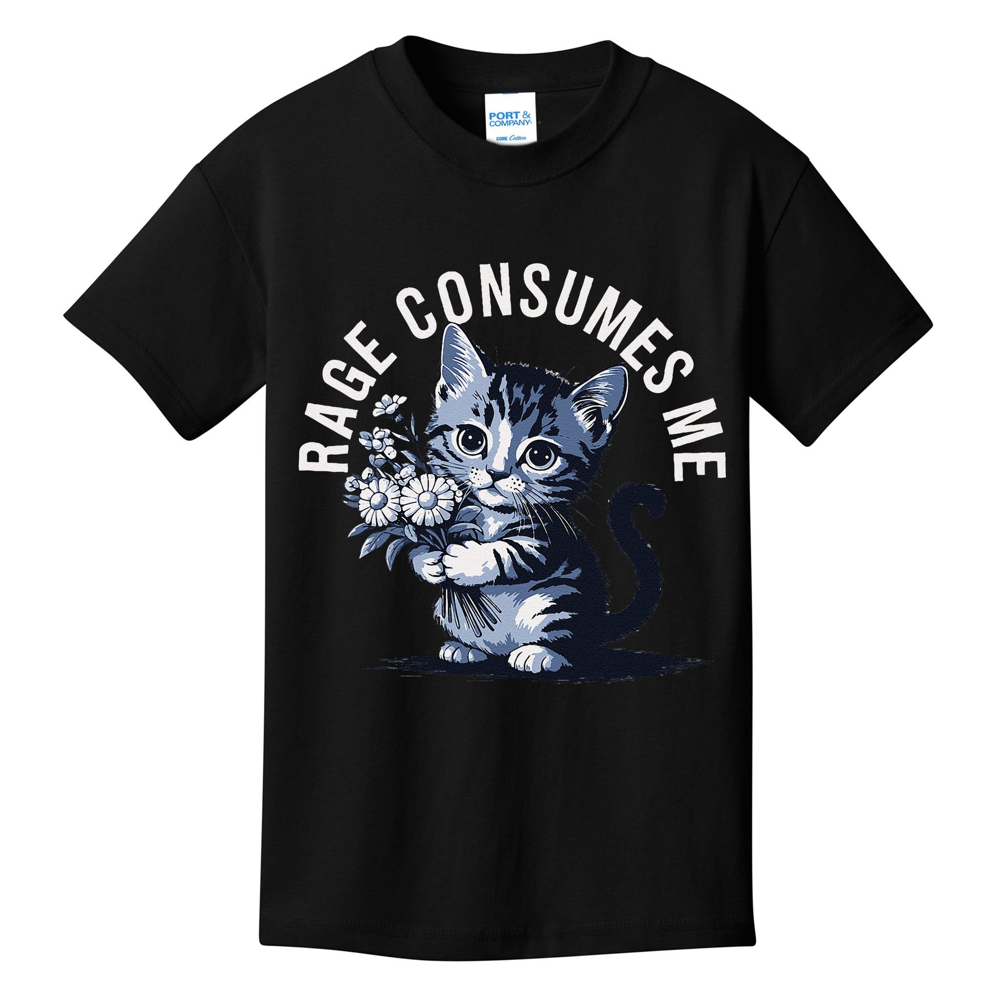 Rage Consumes Me Funny Cat Meme Kids T-Shirt