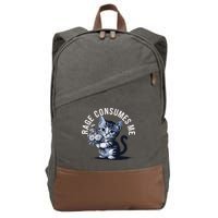 Rage Consumes Me Funny Cat Meme Cotton Canvas Backpack