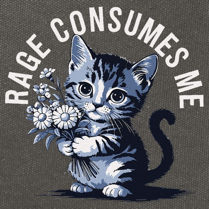 Rage Consumes Me Funny Cat Meme Cotton Canvas Backpack