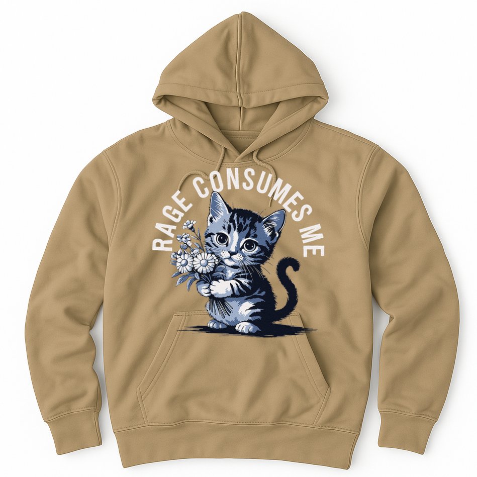 Rage Consumes Me Funny Cat Meme Hoodie