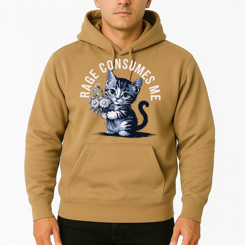 Rage Consumes Me Funny Cat Meme Hoodie