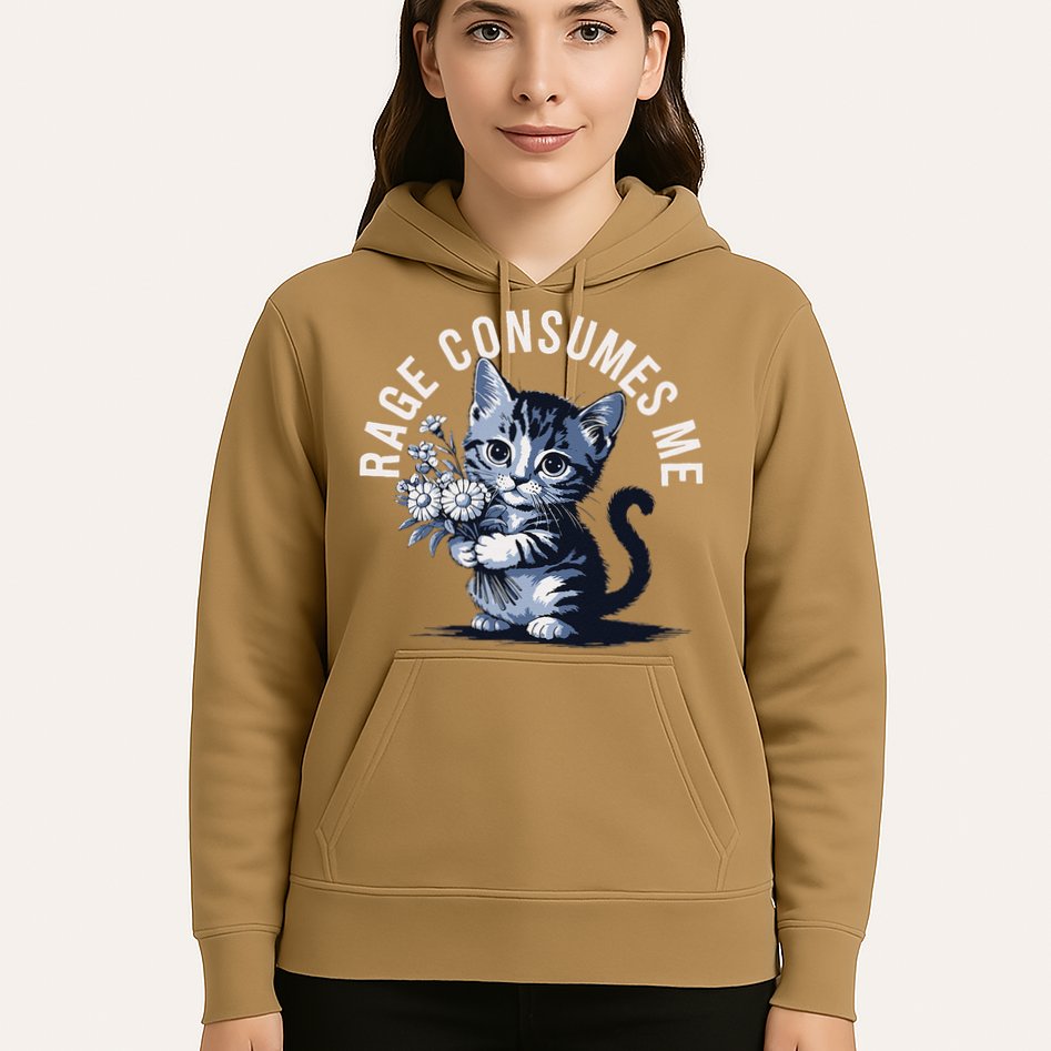 Rage Consumes Me Funny Cat Meme Hoodie