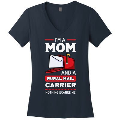 Rural Carriers Mom Mail Postal Worker Mother's Day Postman Women's V-Neck T-Shirt