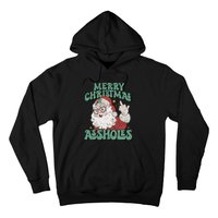 Retro Cute Merry Christmas Assholes Funny Santa Xmas Pajamas Hoodie