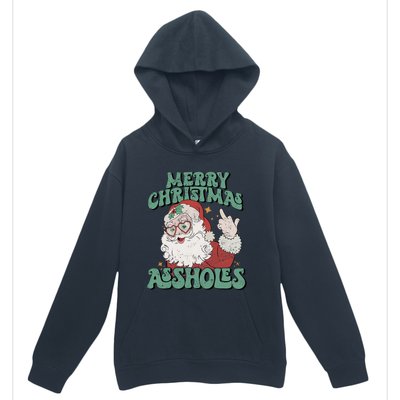 Retro Cute Merry Christmas Assholes Funny Santa Xmas Pajamas Urban Pullover Hoodie