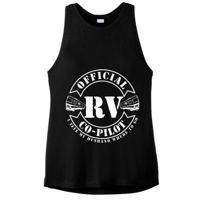 RV CoPilot Motorhome Camping Retirement Adventure Ladies PosiCharge Tri-Blend Wicking Tank